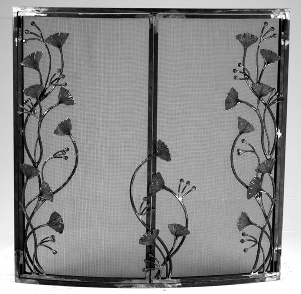 Gingko Leaf Fireplace Screen Door