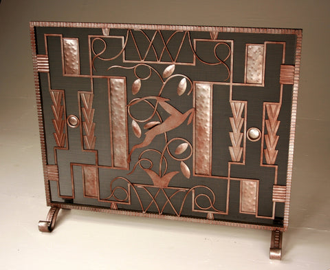 Standing Edgar Brandt Gazelle  Fireplace Screen