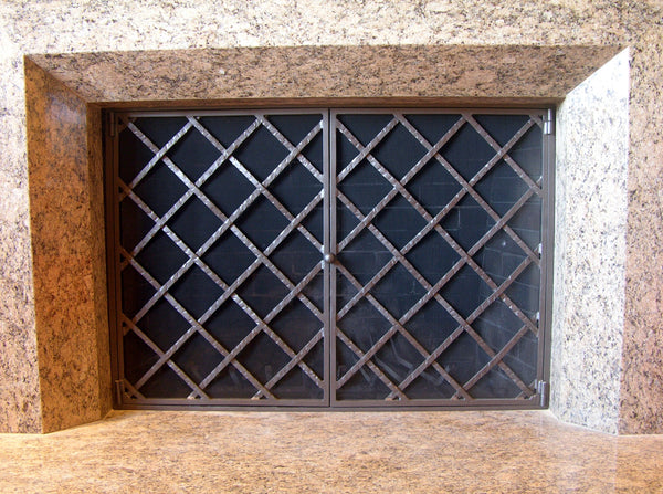 Lattice Fireplace Screen Door