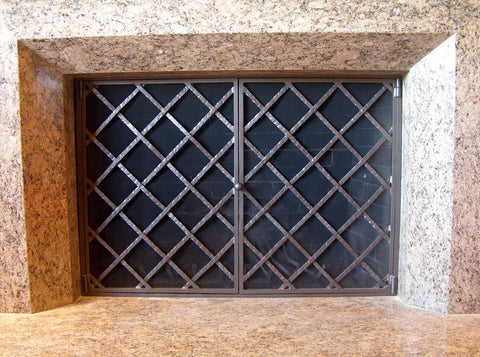 Lattice Fireplace Screen Door