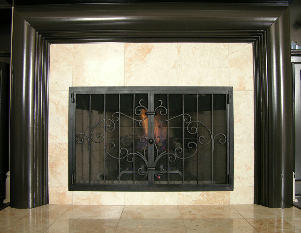 Burgundy firescreen doors