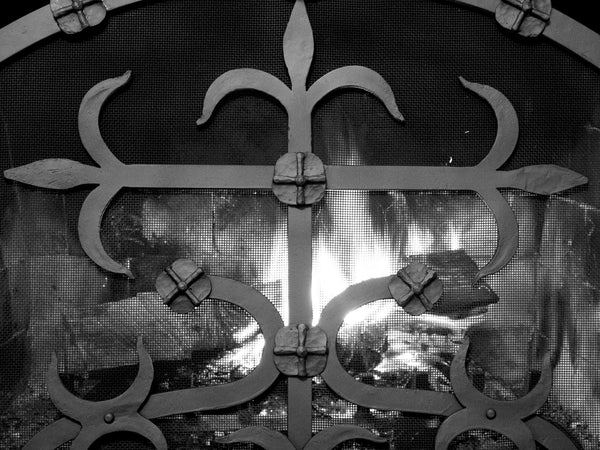 Camelot_freestanding Firescreen, hand forged