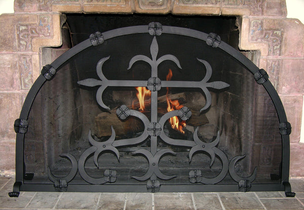 Camelot_freestanding Firescreen, hand forged