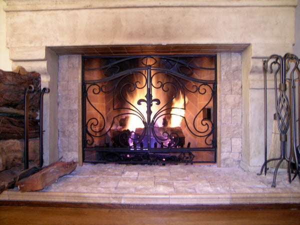 Fleur-De-Lys  Fireplace Screen Door