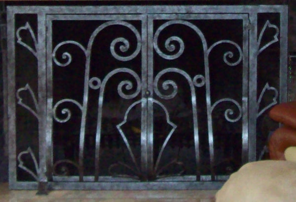 Floral Deco Fireplace Screen Door