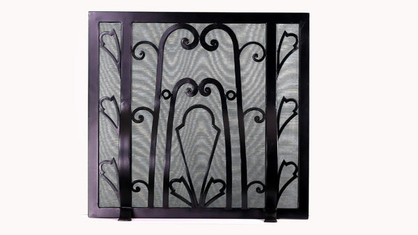 Floral Deco Fireplace Screen Door