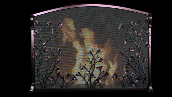 Freestanding Ginko-leaf firescreen