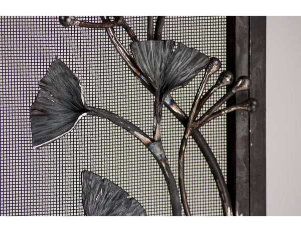 Gingko Leaf Fireplace Screen Door