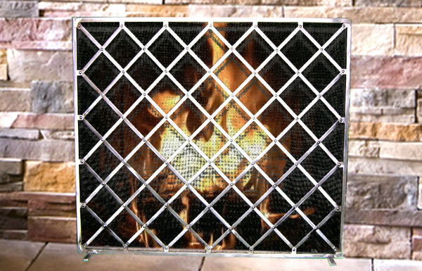 Freestanding Lattice Fireplace Screen