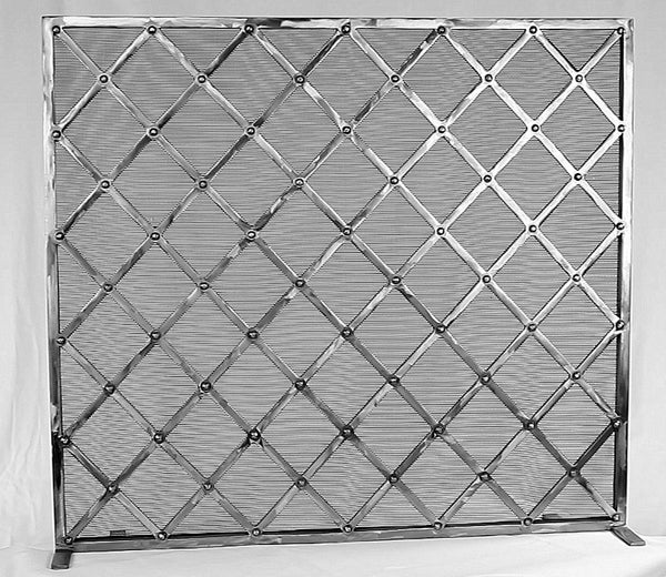 Freestanding Lattice Fireplace Screen