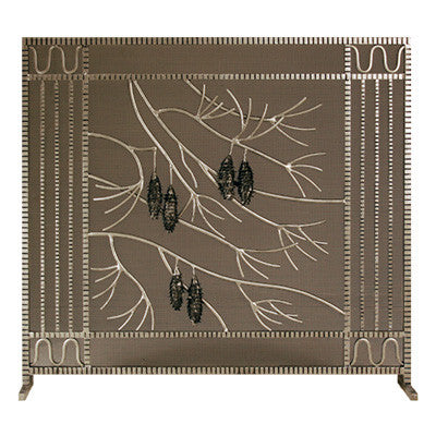 Edgar Brandt Pinecone  Fireplace Screen Door