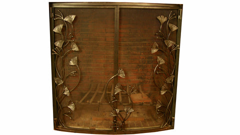 Gingko Leaf Fireplace Screen Door